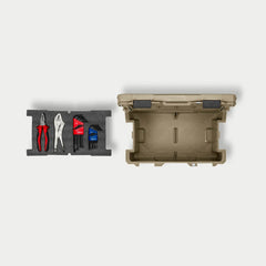 [A0011-SXFM-BLK] Tan Sixer open with Custom Foam for Sixer sitting next to it