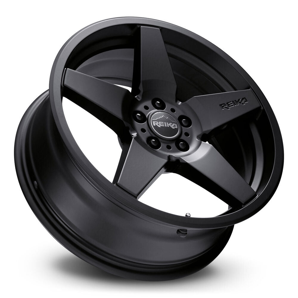 Reika R15 Seeker wheel in Satin Black – lay-down view