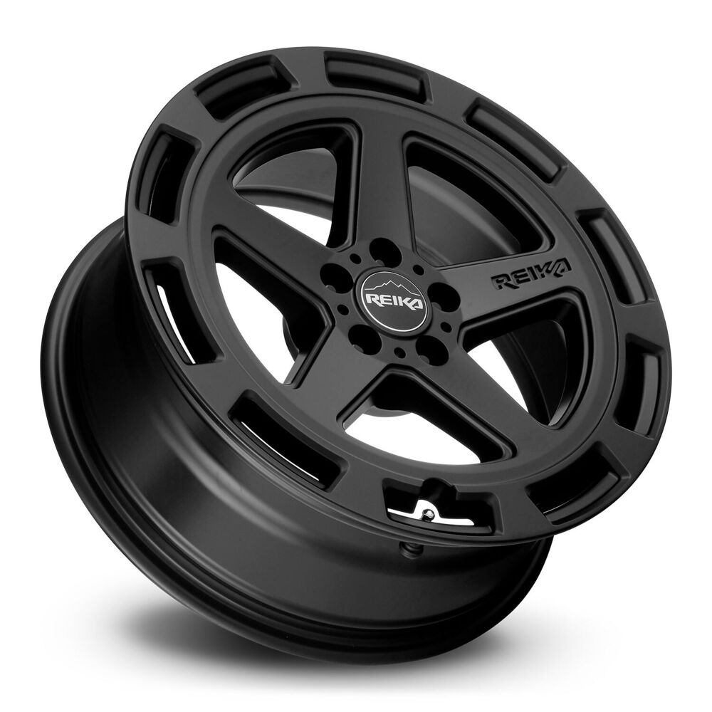 Reika R20 Teton wheel in Satin Black – lay-down view