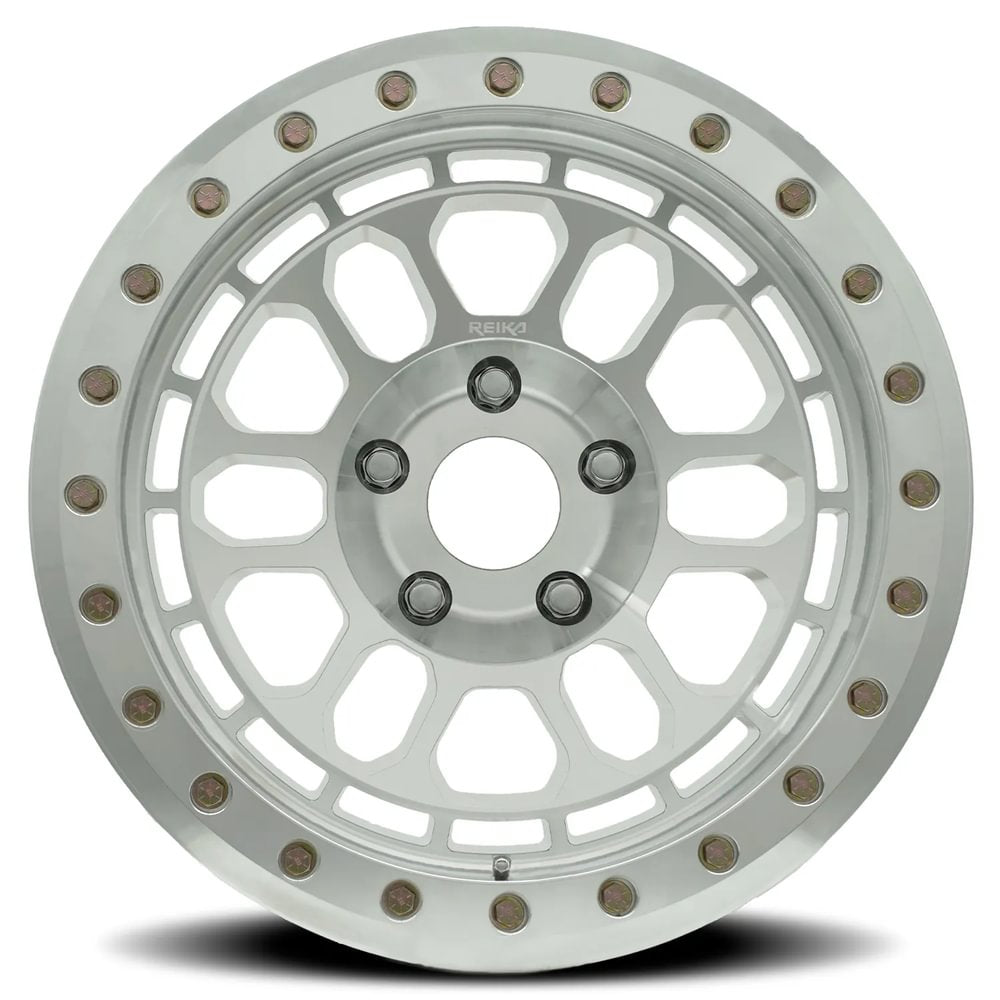 Reika R35 Rambler Beadlock wheel in Machined – face view