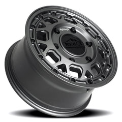 Reika R45V Marauder wheel in Satin Gunmetal – lay-down view