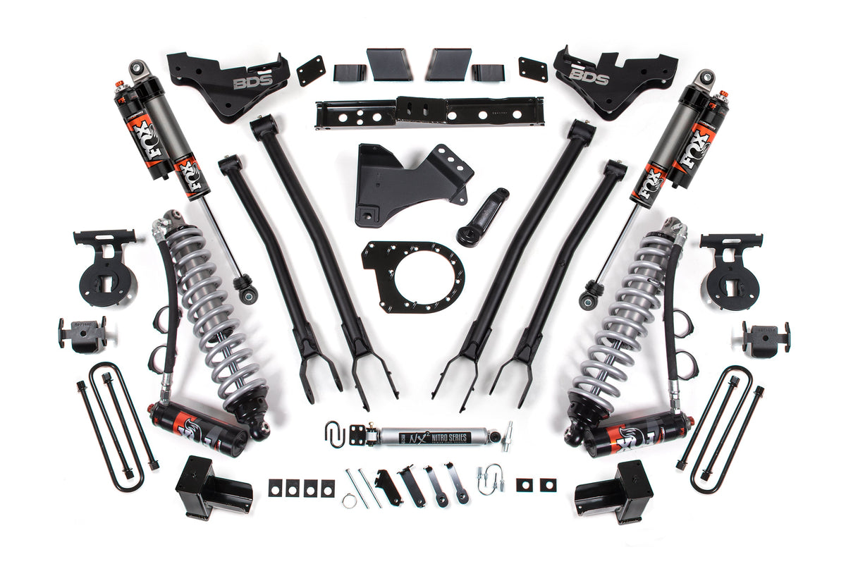 BDS 7 Inch Lift Kit 4-Link FOX 2.5 Performance Elite Ford F250 F350 Super Duty Diesel 4WD (2023–2026)
