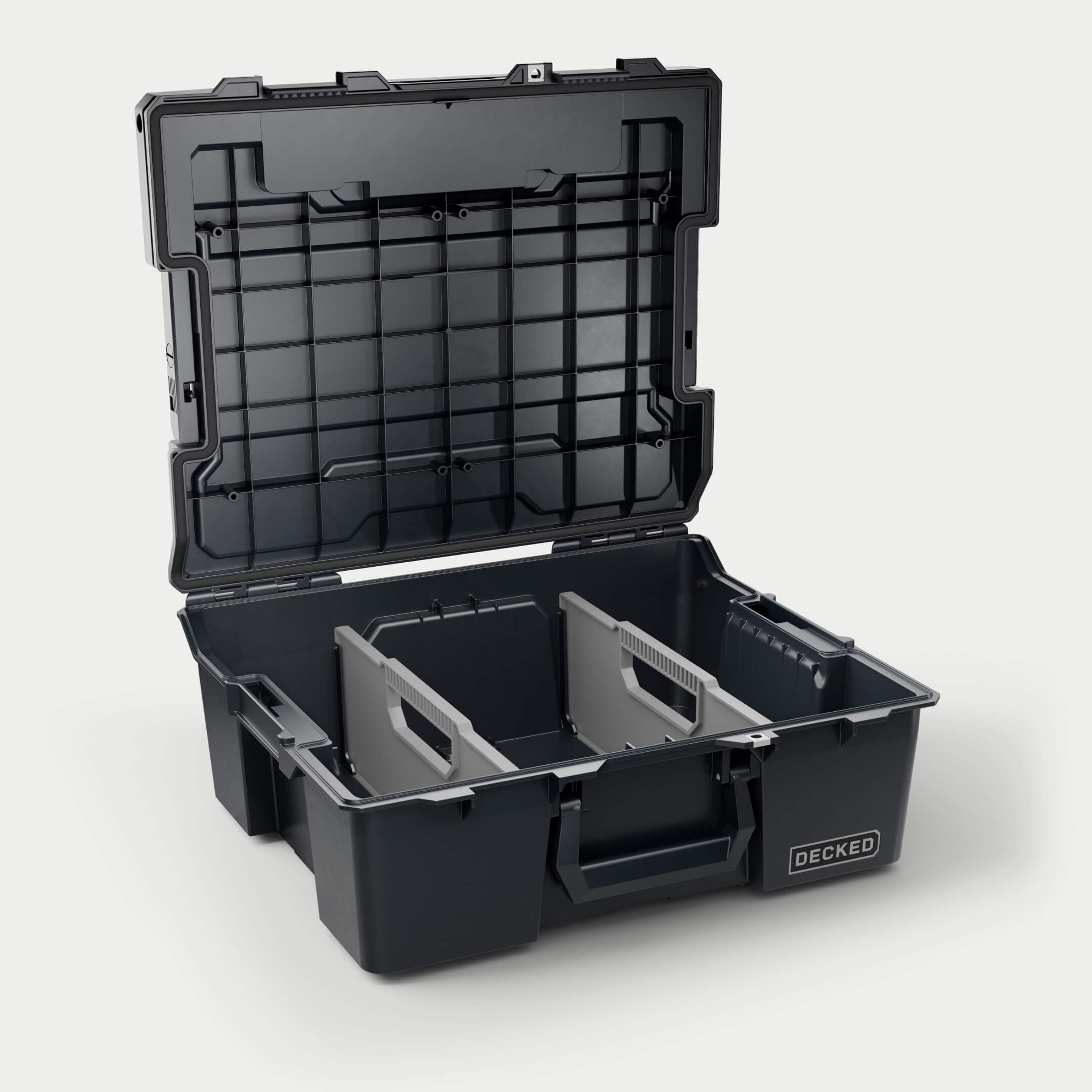 [A0020-HRAK-BLK] Black Halfrack 32 open with dividers (included).