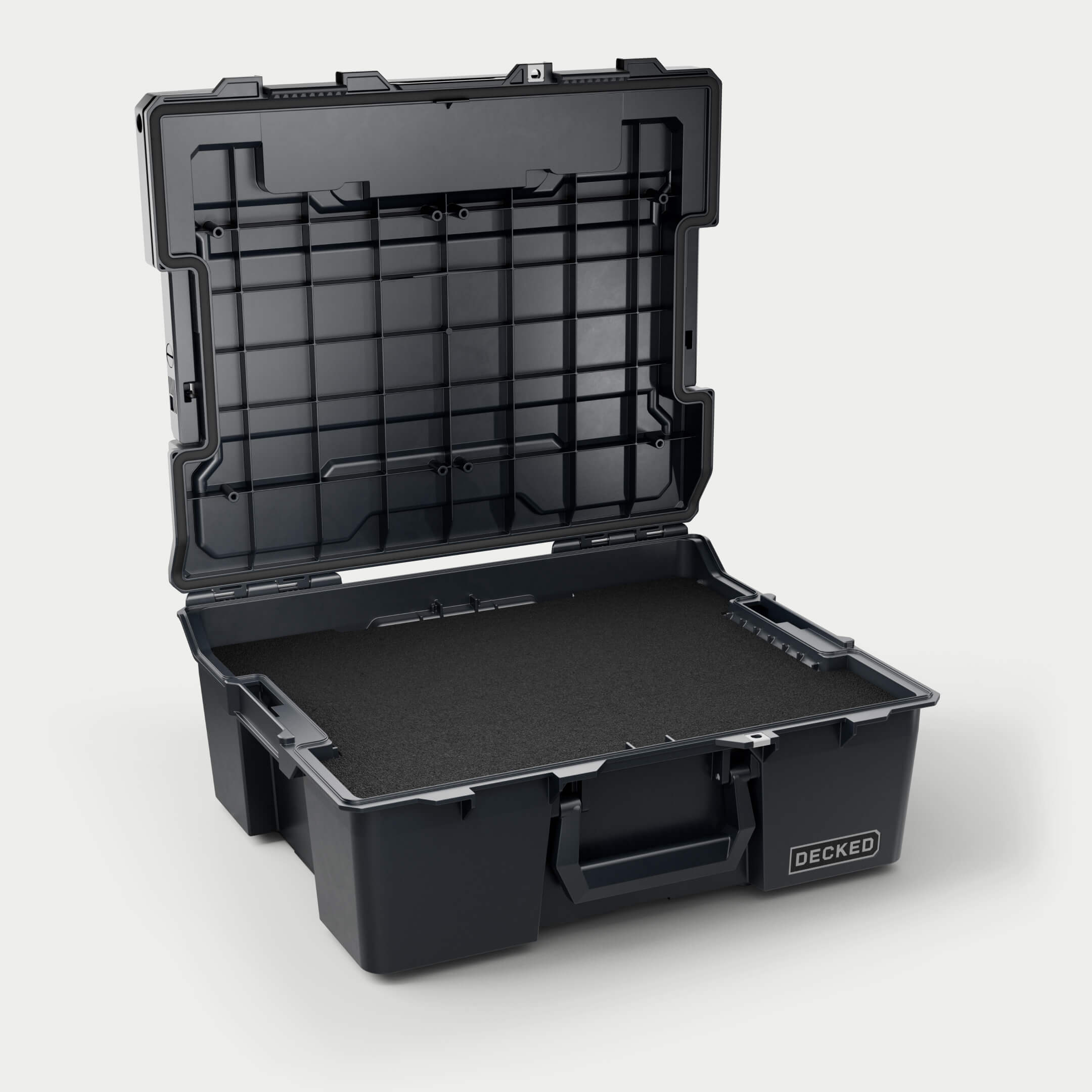 [A0020-HRAK-BLK] Black Halfrack 32 open with Custom Foam