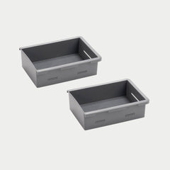 [A0086-SSBN-GRY] Set of two shallow Stash Bins