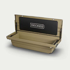 [DTB2-TAN, DTB2T22-TAN] Desert Tan toolbox with 'DECKED' logo on a white background